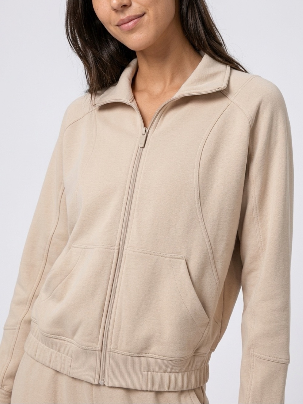 lululemon athletica Beige Full-Zip Women's Sweatshirt